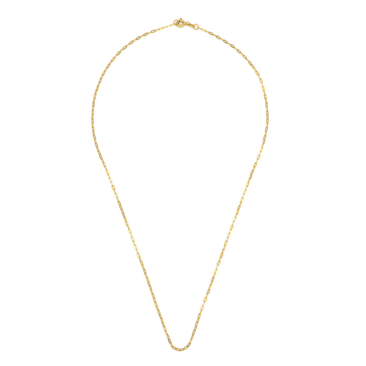 21K Small Oval Link Gold Chain Necklace