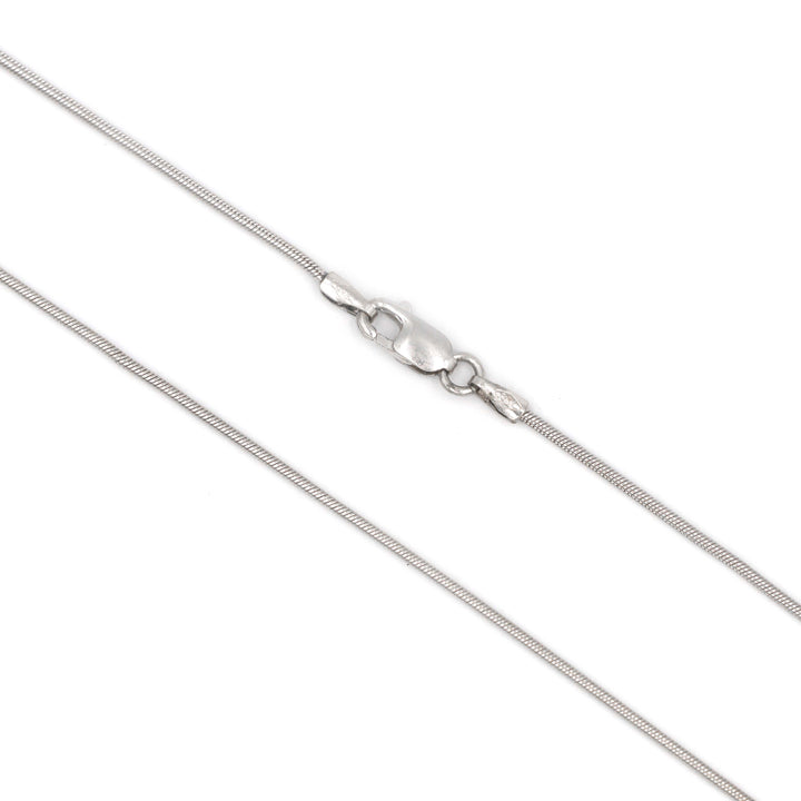 Elegant 18K White Gold Round Snake Chain Necklace