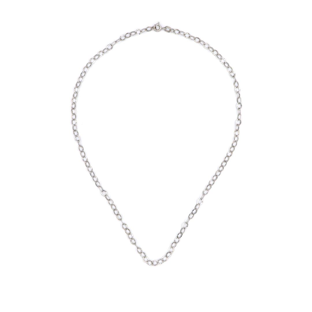 Classic 18K White Gold Link Chain Necklace