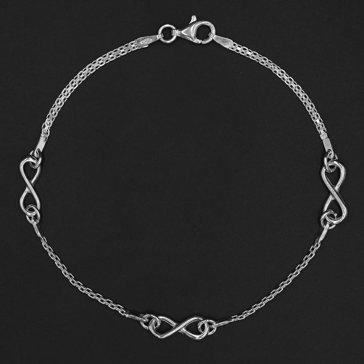 925 Silver Infinity bracelet with Milan chain