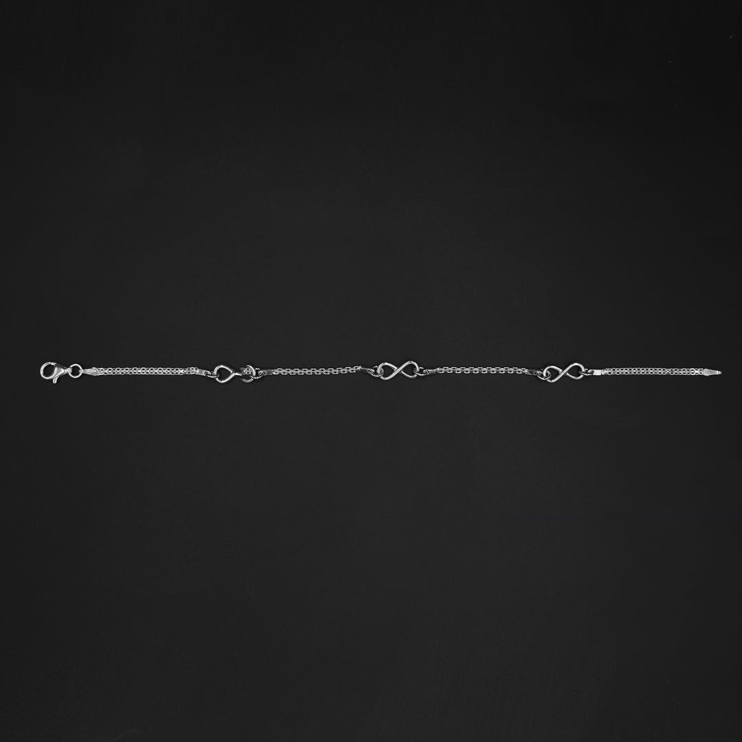 925 Silver Infinity bracelet with Milan chain