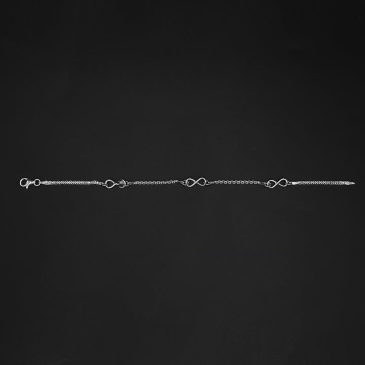 925 Silver Infinity bracelet with Milan chain