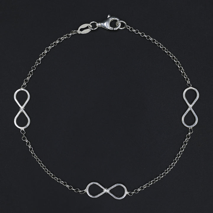 925 Silver infinity bracelet with cable chain