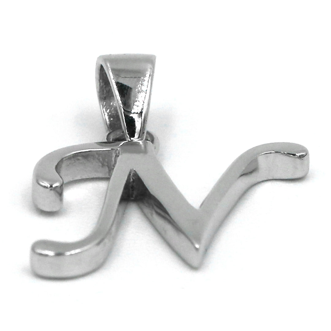 Silver Letter N Pendant Al Fanan Jewellery