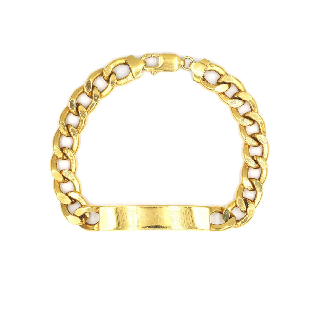 18K Curb Bracelet with ID