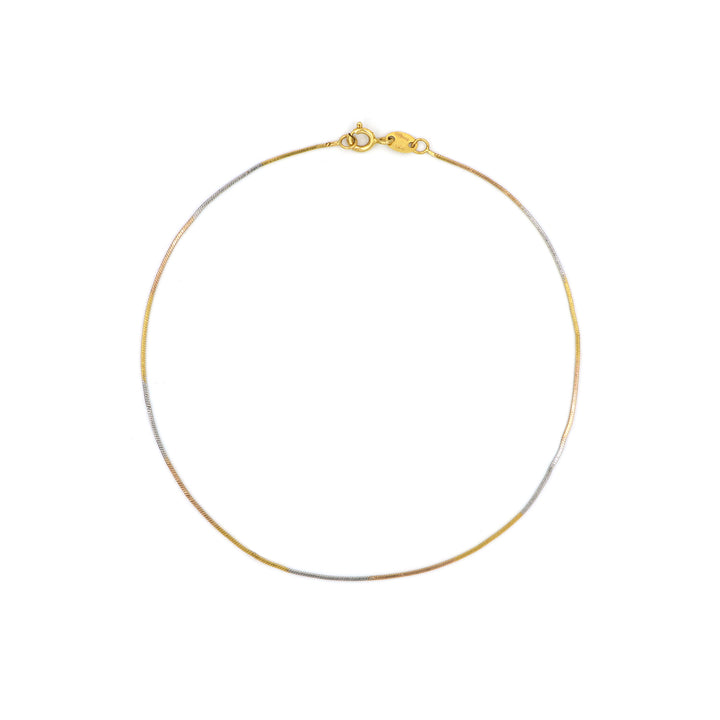 Elegant 22K Dual Tone Gold Anklet Design