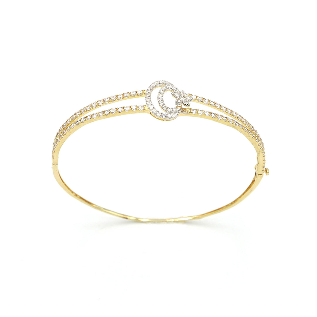 18K Yellow Gold Bangles with Dazzling Diamond