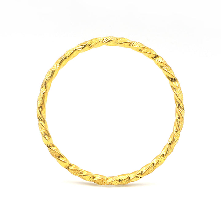 21K Yellow Gold Bangles with Curve Pattern