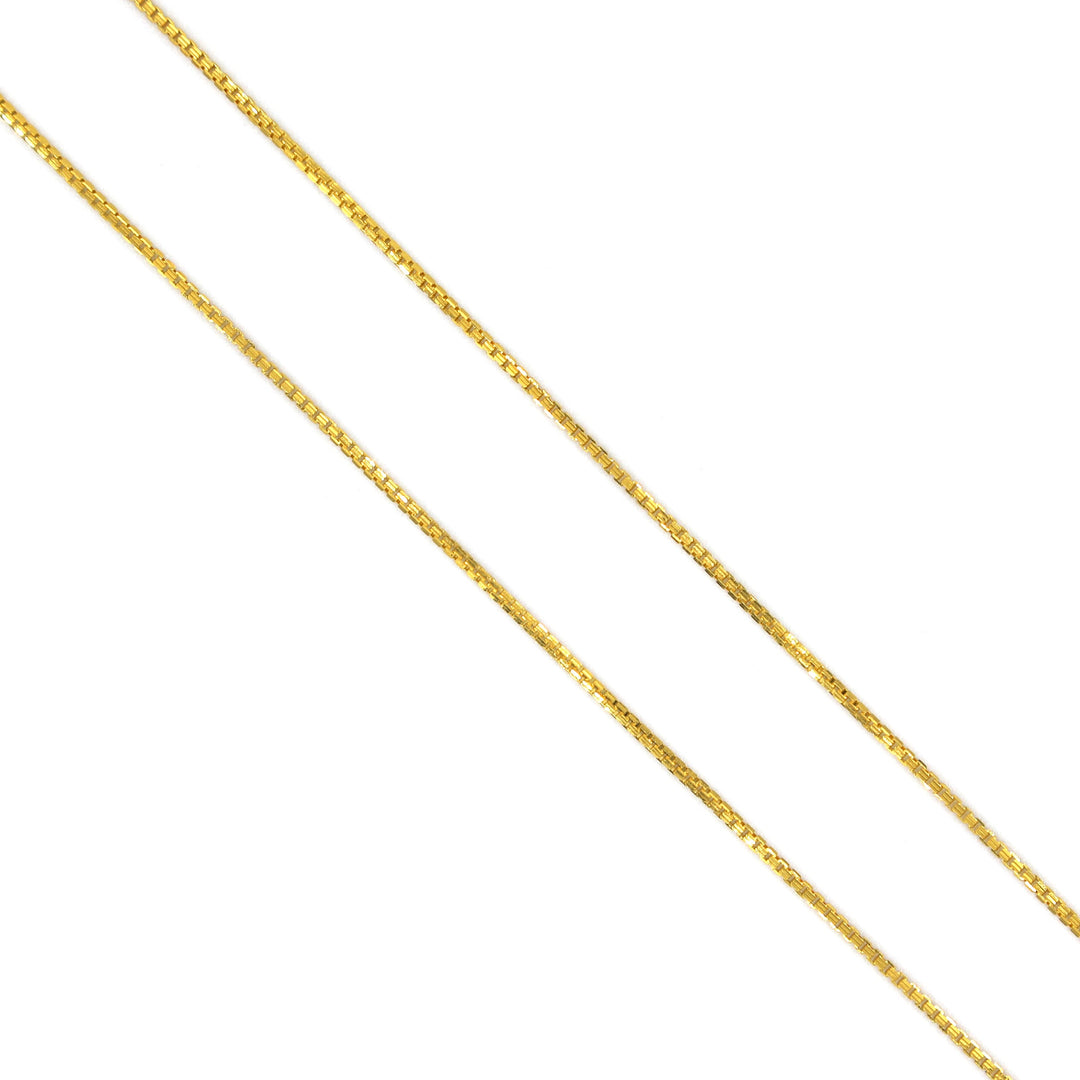 21K Yellow Gold Box Chain Necklace