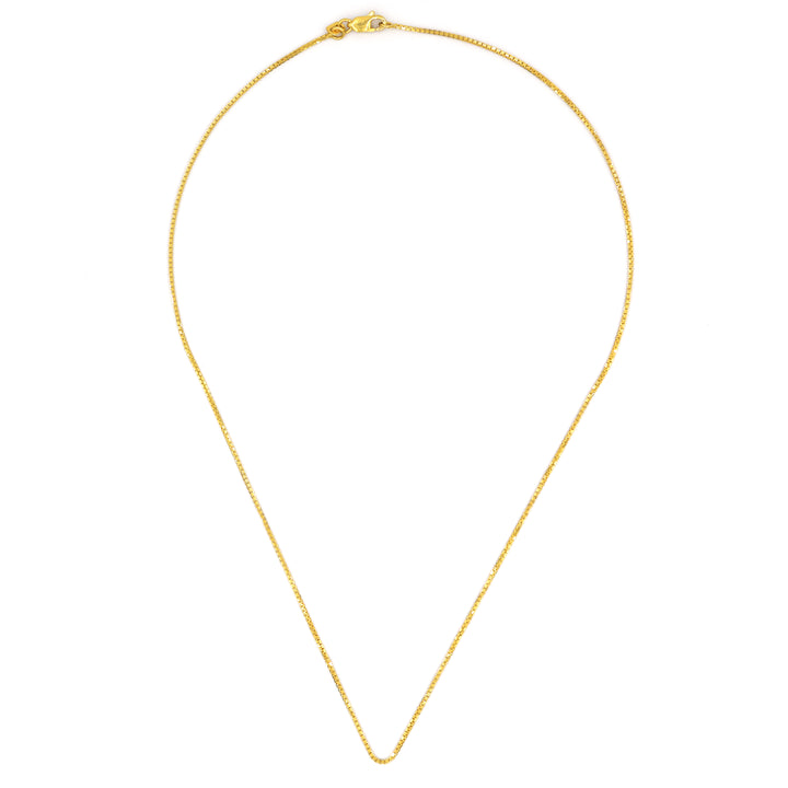 21K Yellow Gold Box Chain Necklace