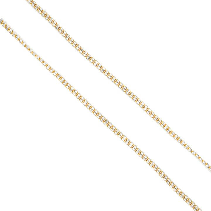 22K Yellow & White Beads Gold Chain Necklace