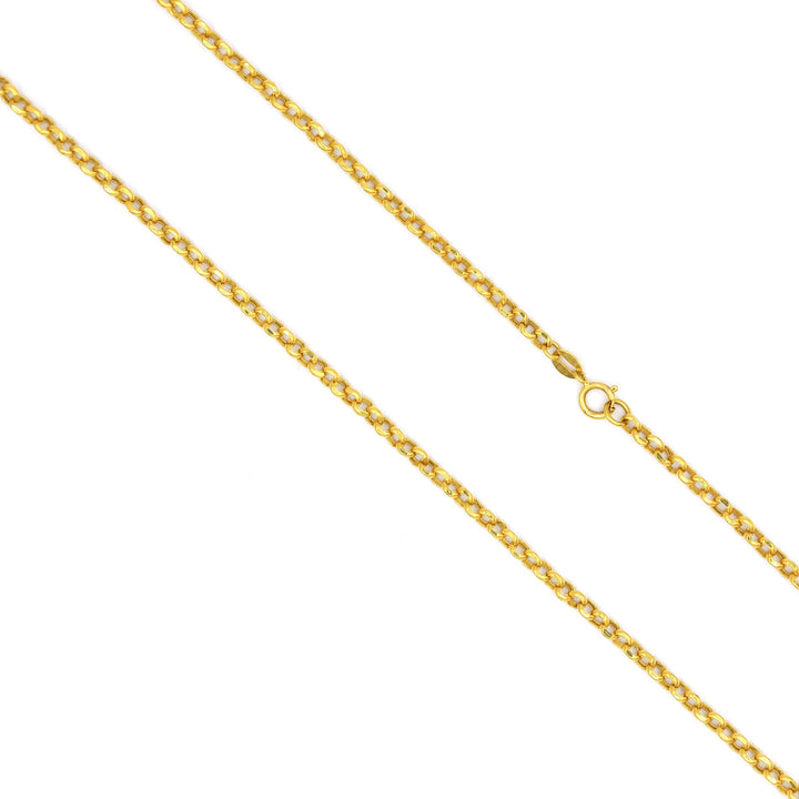 21K Gold Yellow Gold Rolo Chain Necklace