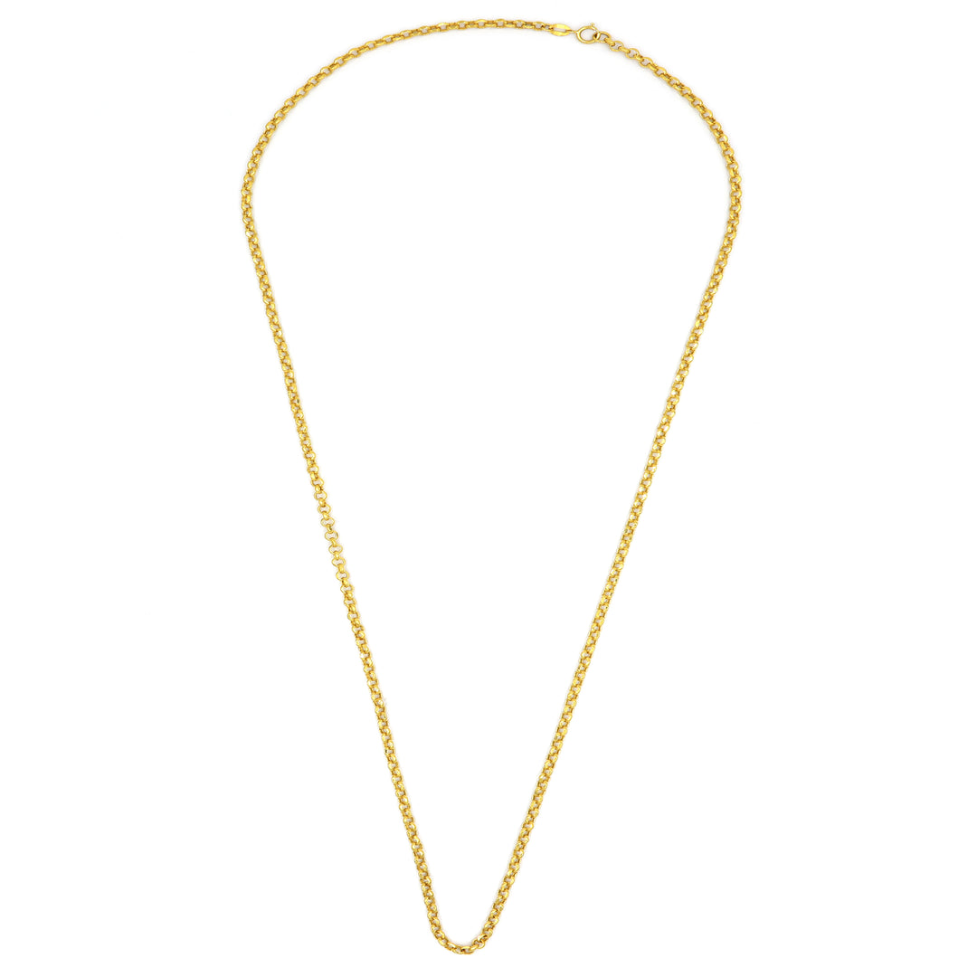 21K Gold Yellow Gold Rolo Chain Necklace