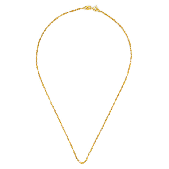 21K Yellow Gold Twisted Chain Necklace