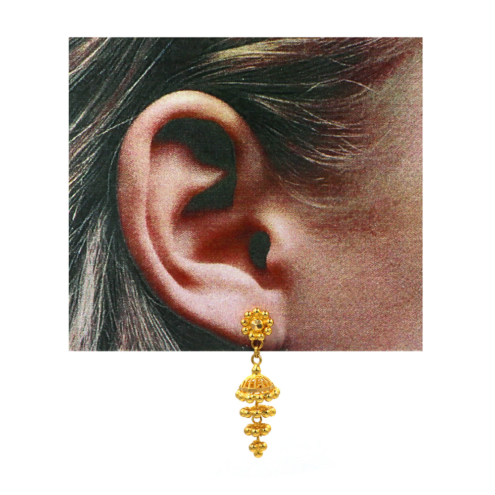 22K Gold Earrings AFE01015 GoldGift