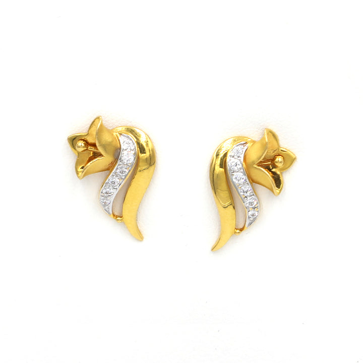 21K Earrings AFE04036 - Al Fanan Jewellery