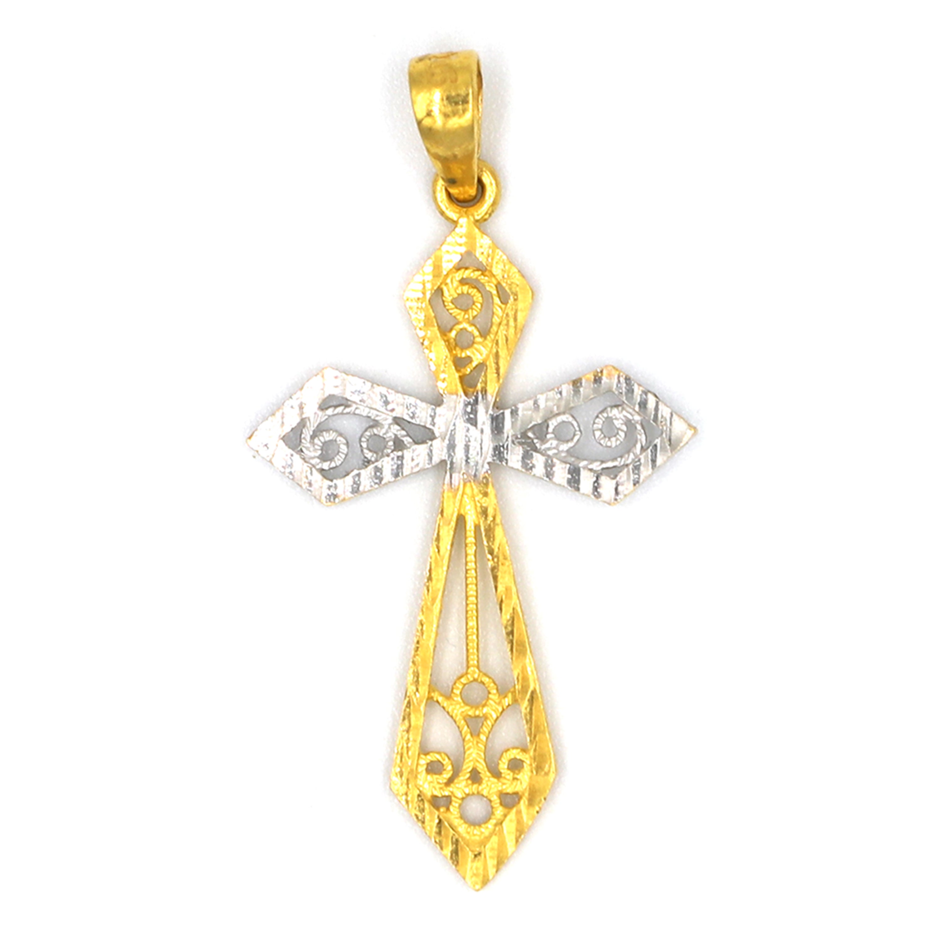 Diamond and clearance gold cross pendant