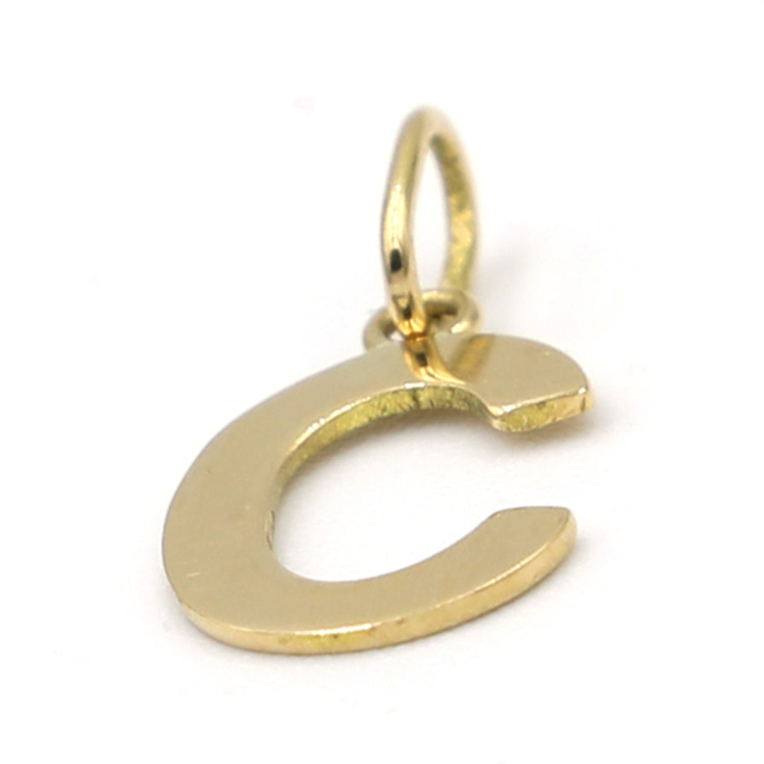 18K Initial Letter C Yellow Gold Pendant