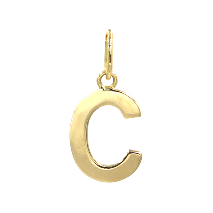 18K Initial Letter C Yellow Gold Pendant