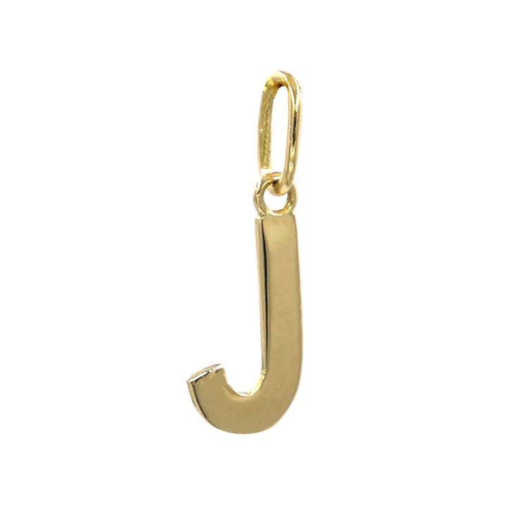 18K Initial Letter J Yellow Gold Pendant