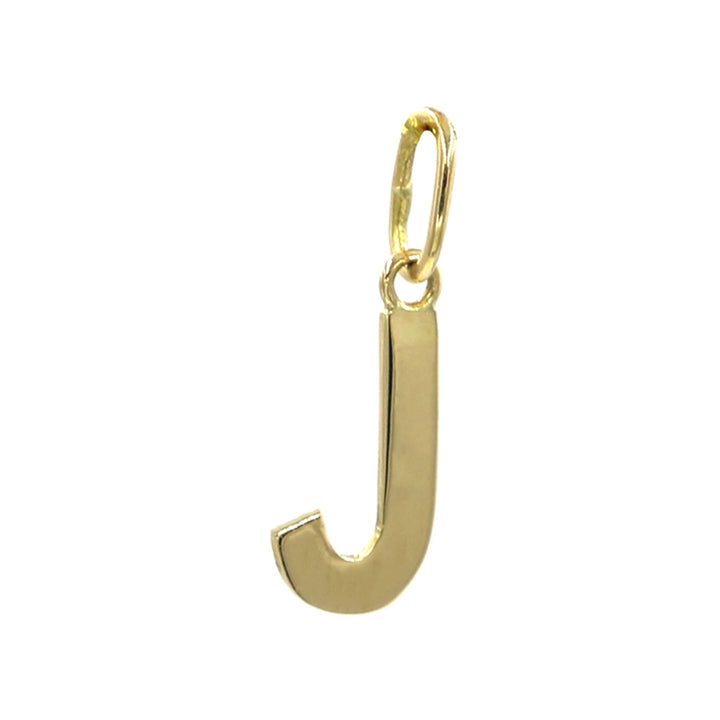 18K Initial Letter J Yellow Gold Pendant