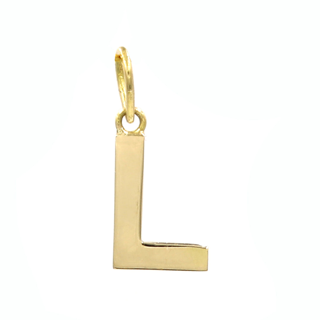 18K Initial Letter L Yellow Gold Pendant