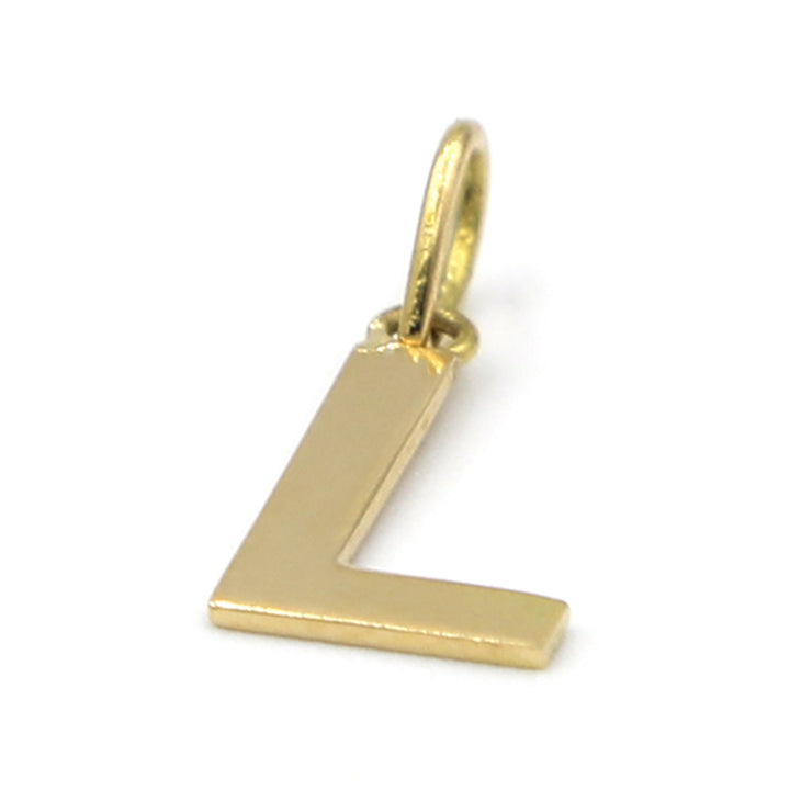 18K Initial Letter L Yellow Gold Pendant