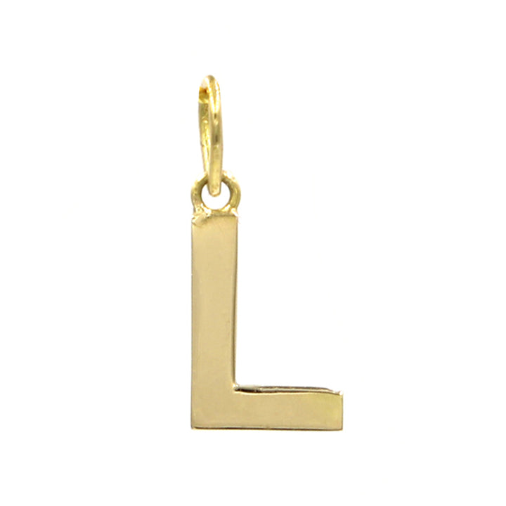 18K Initial Letter L Yellow Gold Pendant