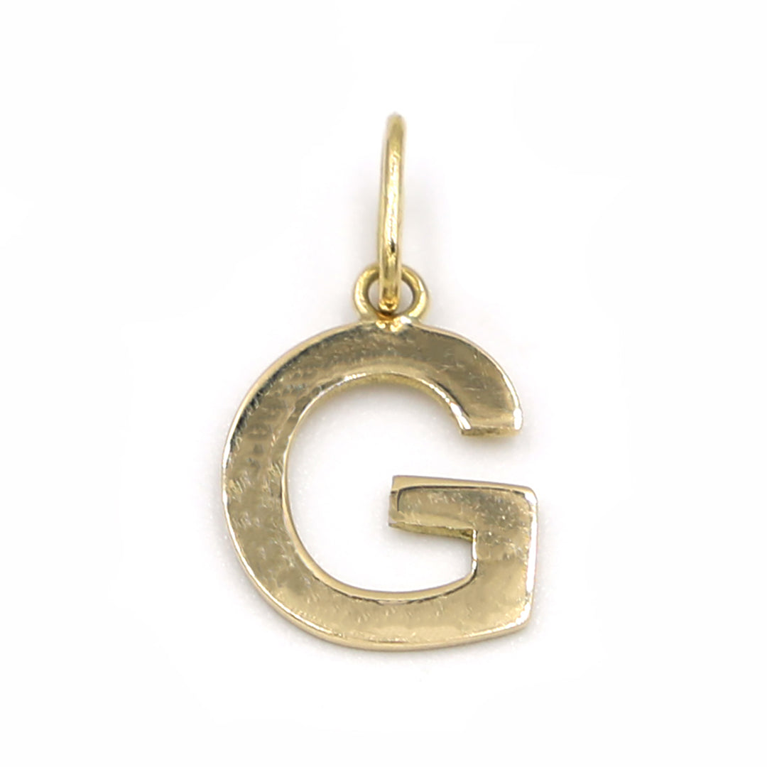 18K Initial Letter G Yellow Gold Pendant