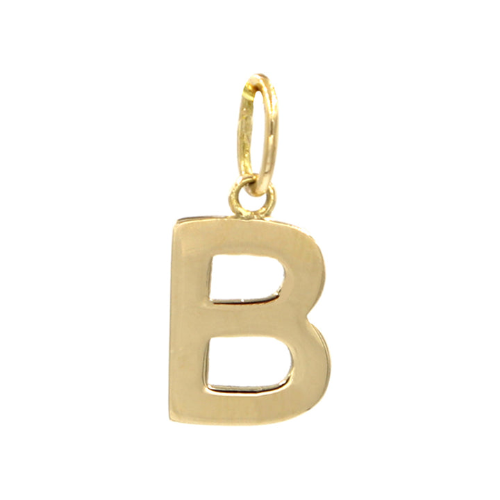 18K Initial Letter B Yellow Gold Pendant