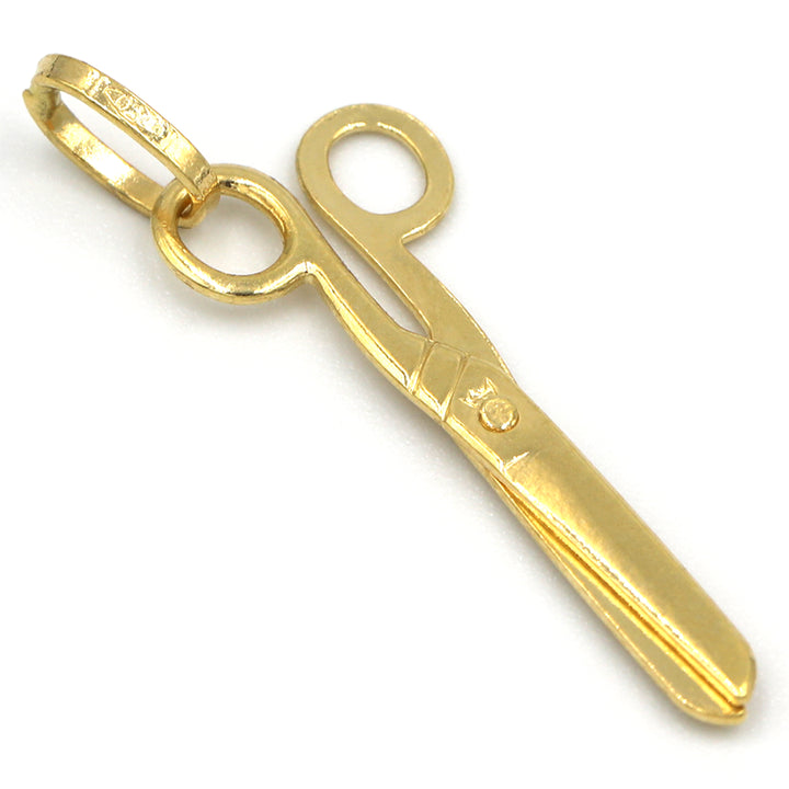 18K Gold Scissor Pendant