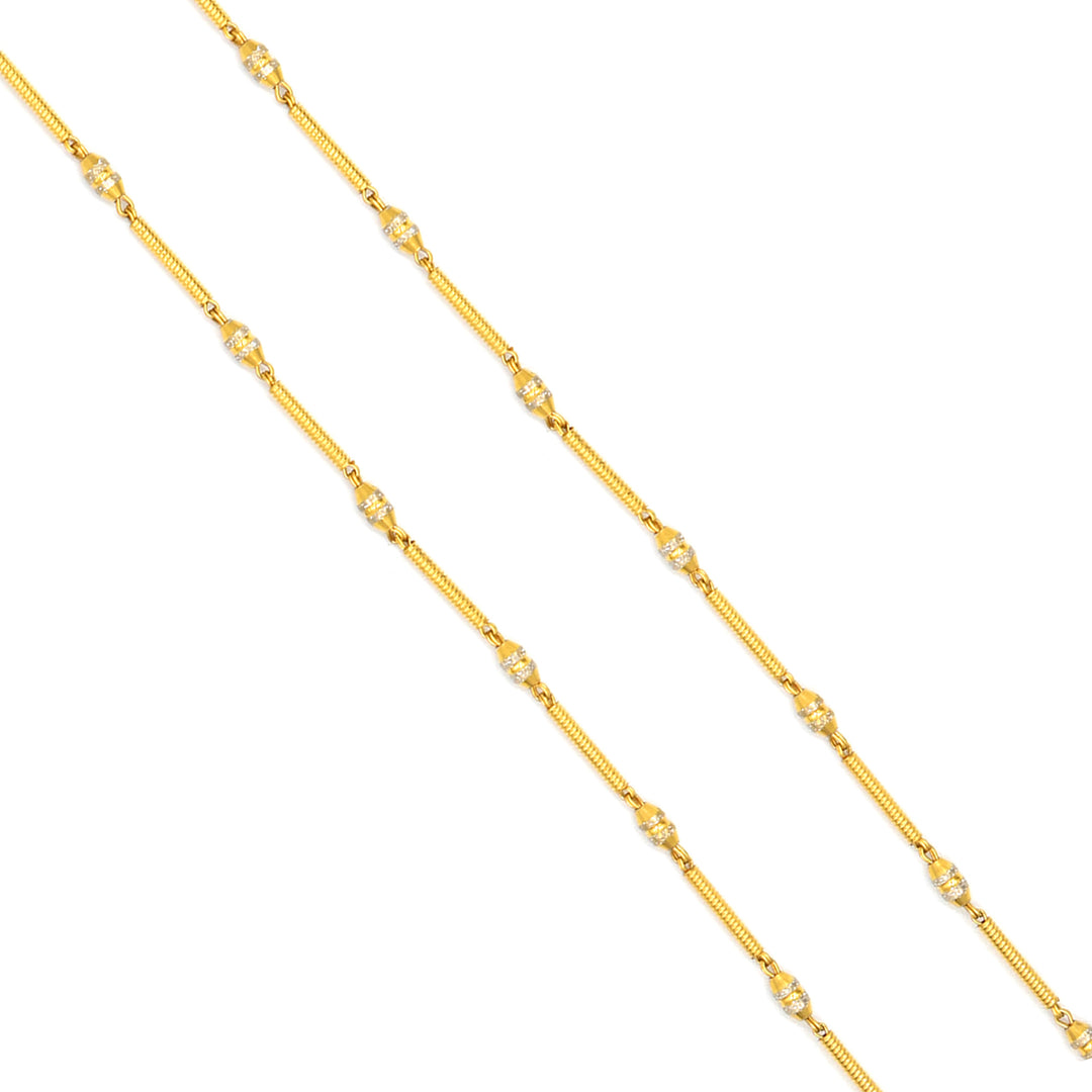 22K Gold Spring & Balls Design Chain Necklace