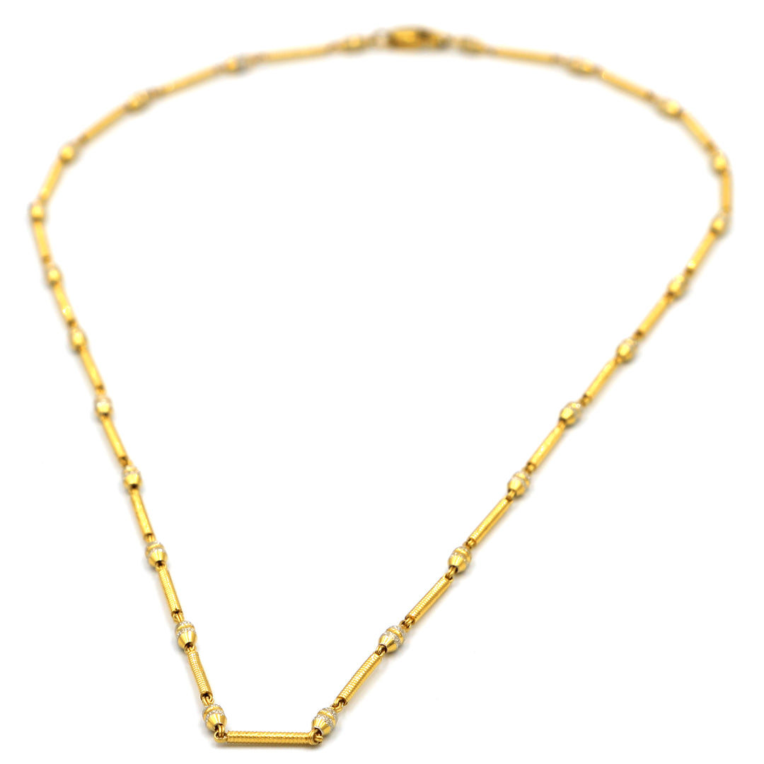 22K Gold Spring & Balls Design Chain Necklace