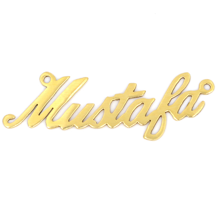 18K Gold Mustafa Name Pendant