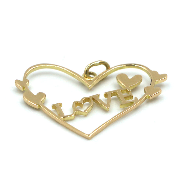 18K Real Gold Necklace with Heart-Shaped Love Design