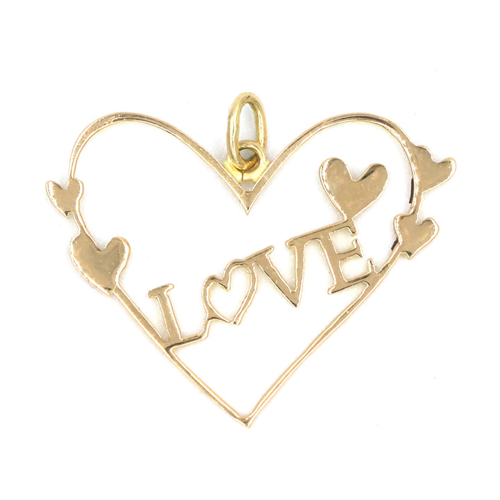 18K Real Gold Necklace with Heart-Shaped Love Design