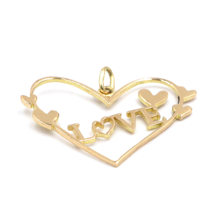 18K Real Gold Necklace with Heart-Shaped Love Design